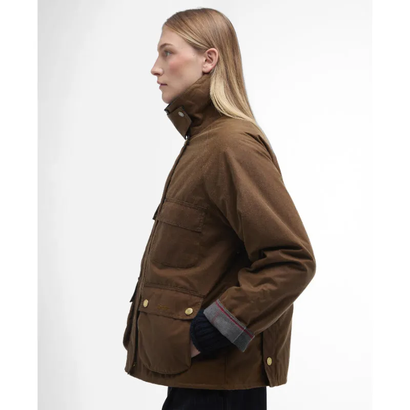 Barbour Ruth Ladies Wax Jacket - Tan/Dress Tartan