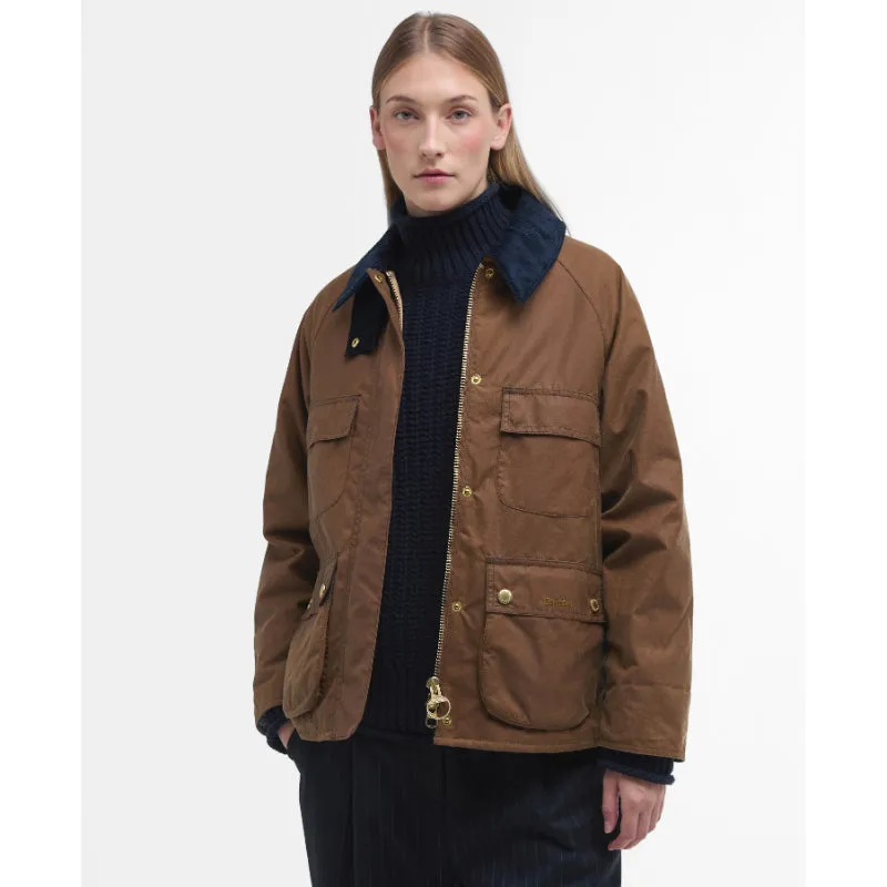 Barbour Ruth Ladies Wax Jacket - Tan/Dress Tartan