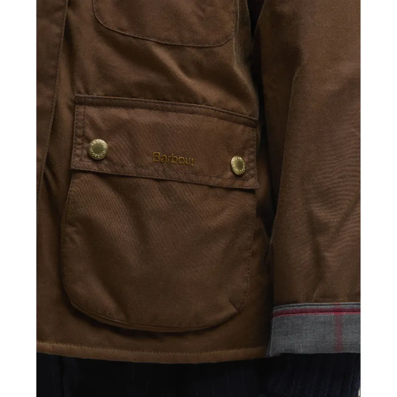 Barbour Ruth Ladies Wax Jacket - Tan/Dress Tartan