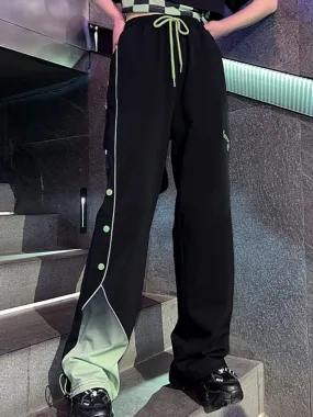 Black and Green Gradient Summer Casual Pants