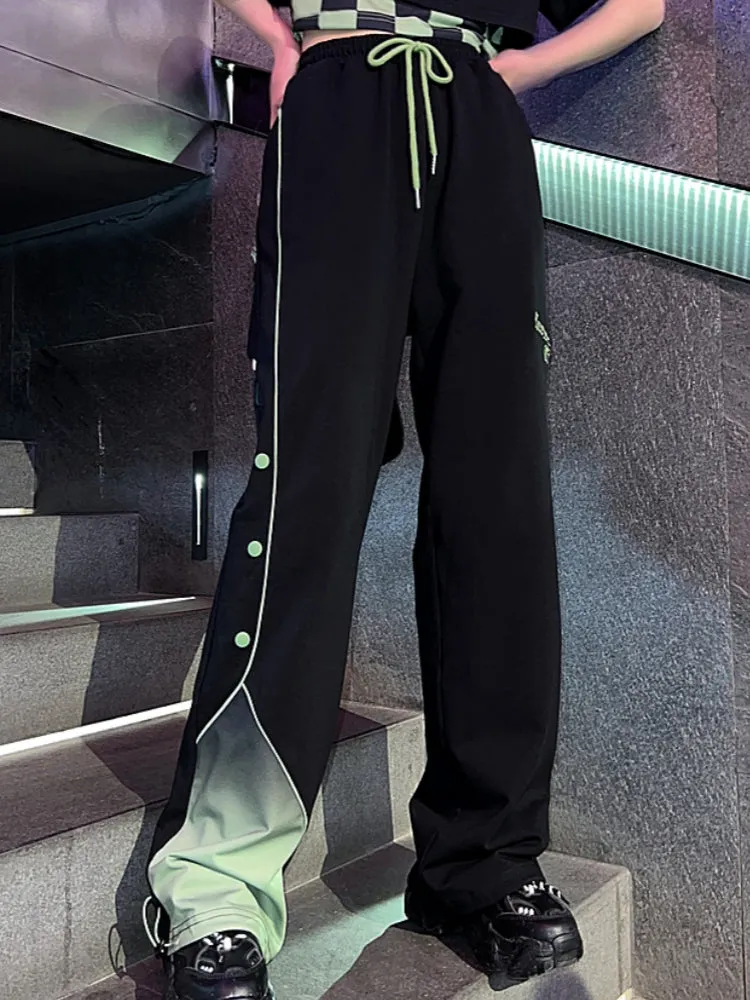 Black and Green Gradient Summer Casual Pants