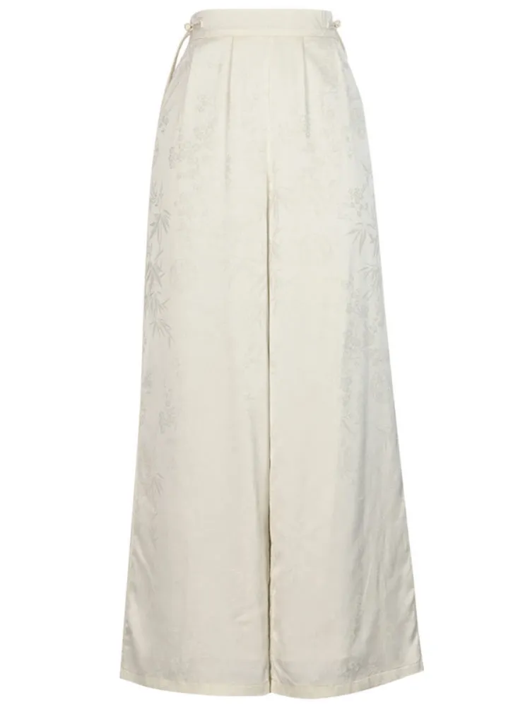 Chinese Style Jacquard Pattern Casual Pants