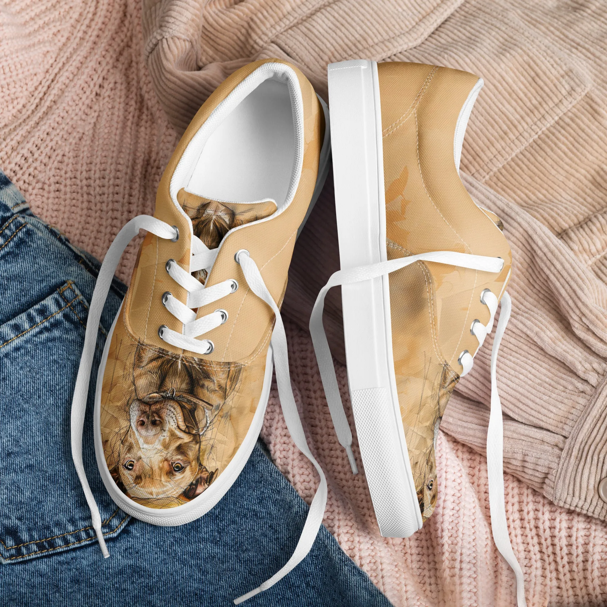 Cozy Paws Women’s lace-up canvas shoes