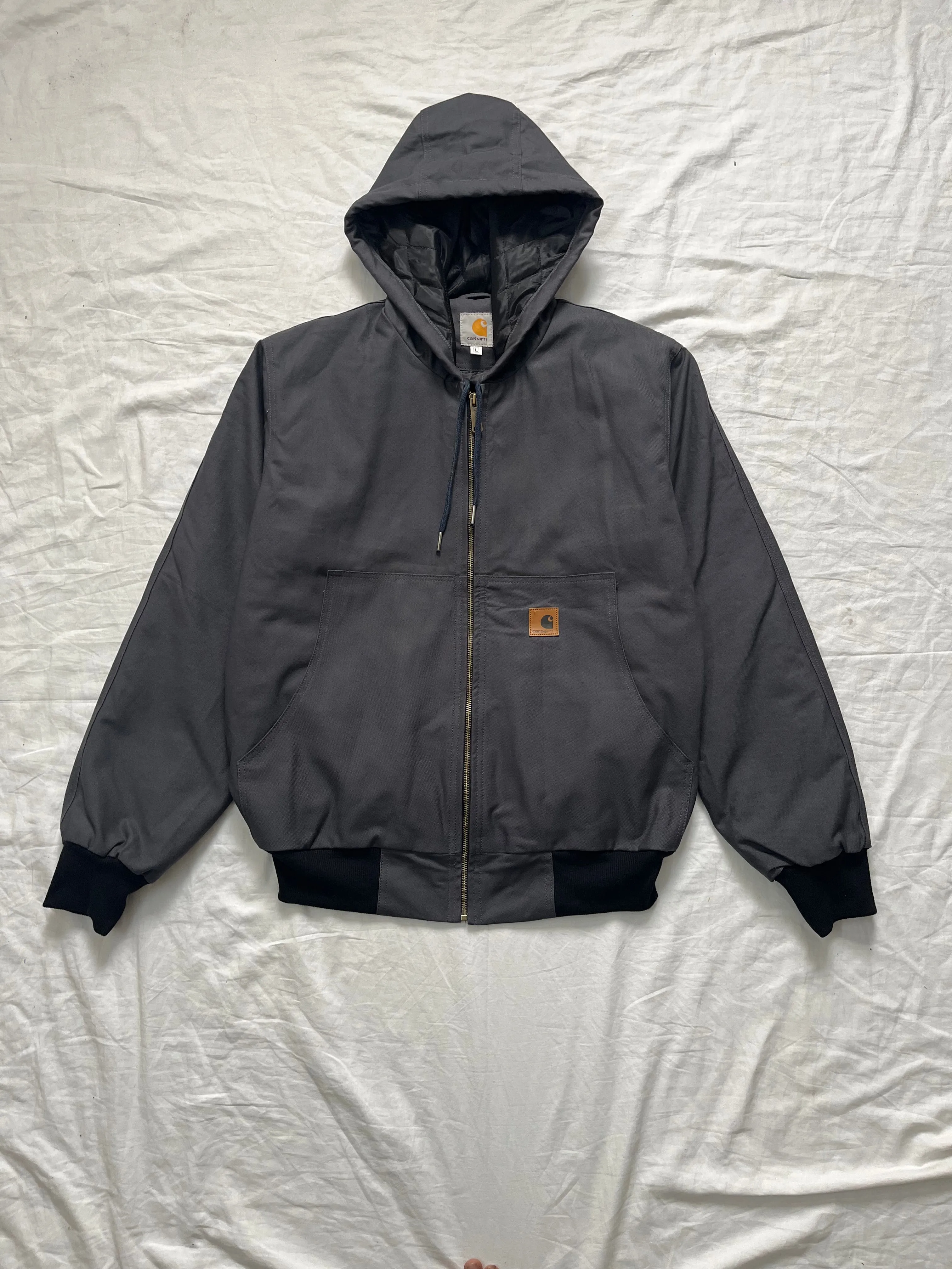 Custom handpick Nilsrobert Carhartt Rework Style Grey Hooded Jackets size L