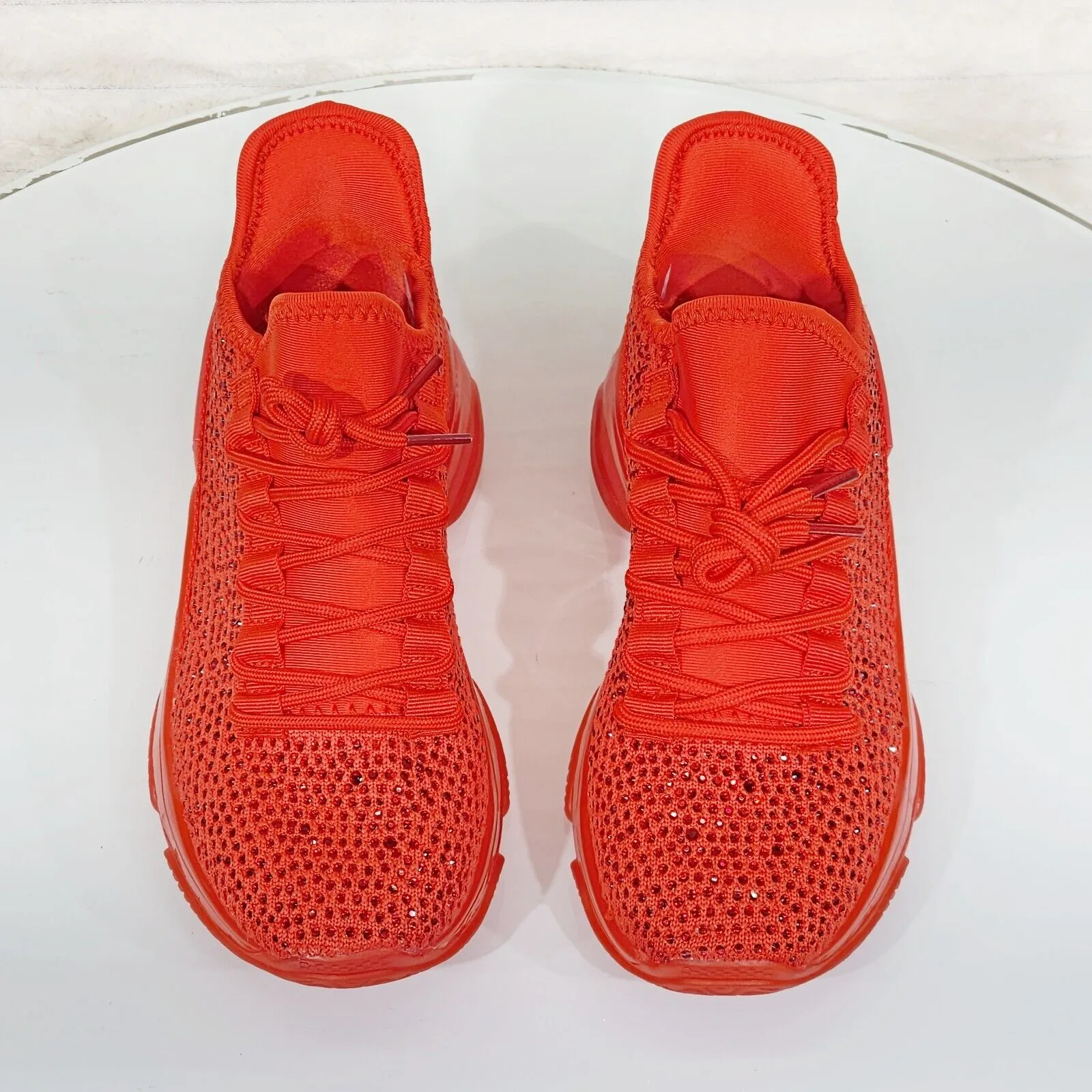 Frey Red Jelly Sole Slip On Pull Tie Comfy Running Shoes Sneakers