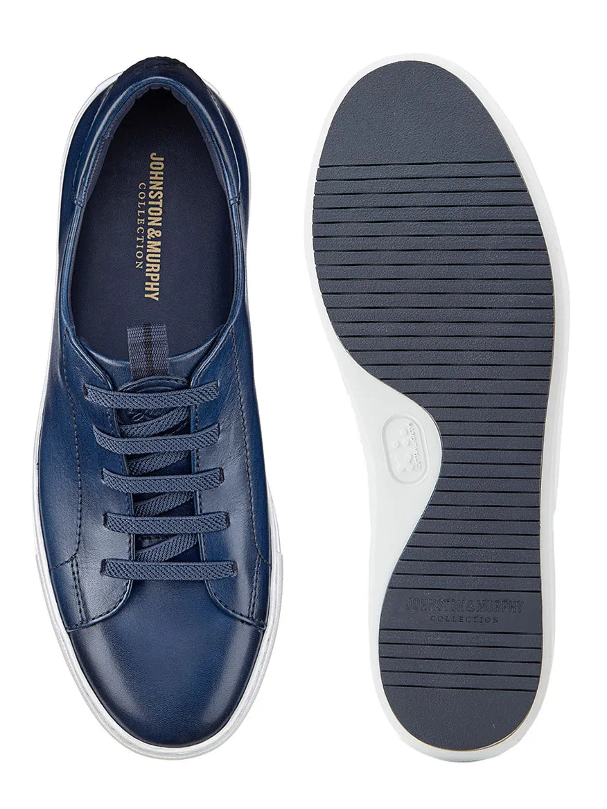 J & M Collection Anson Lace-to-Toe in Navy Hand-Stained Calfskin