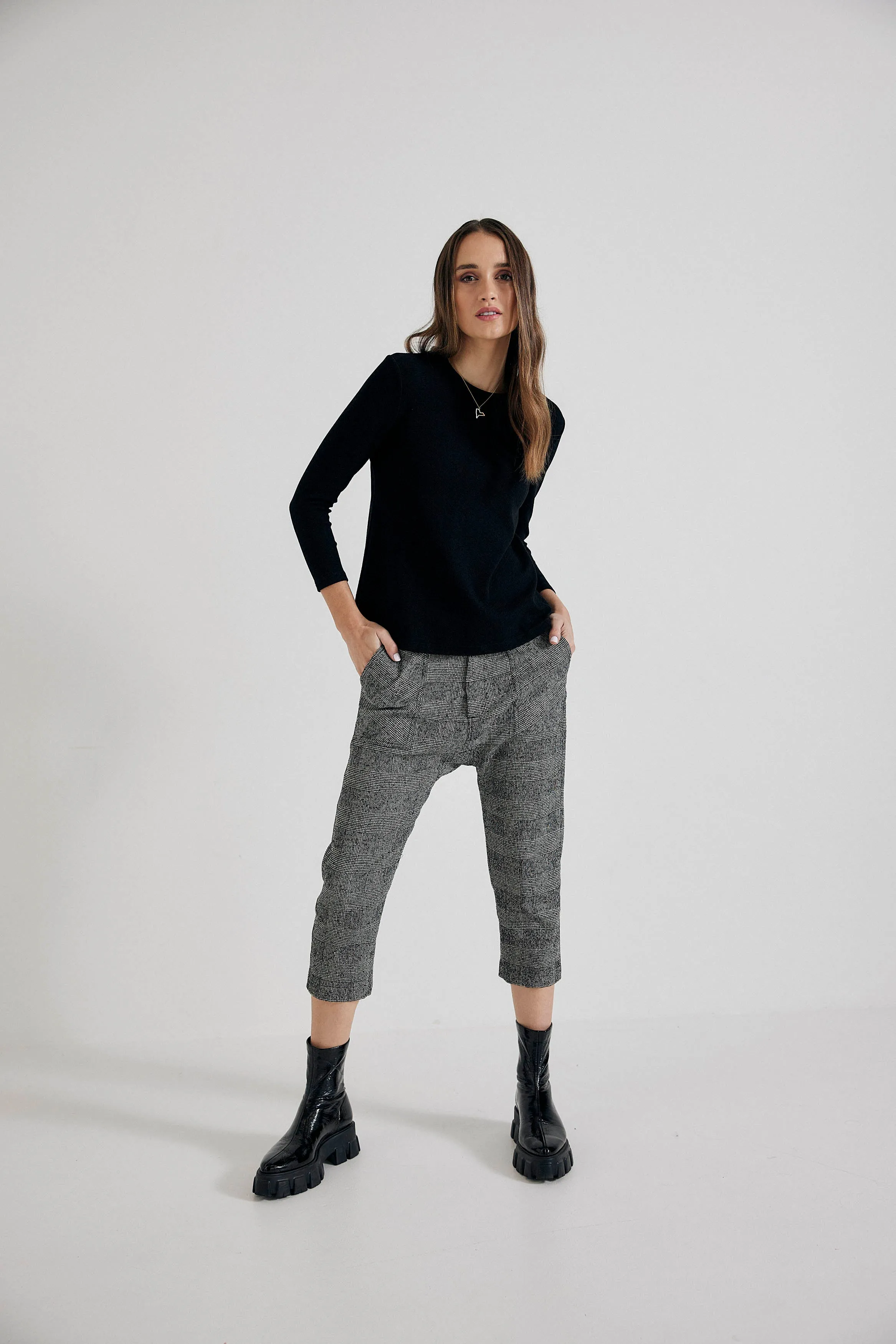 Maverick Drop Crotch Pant in Prince of Wales