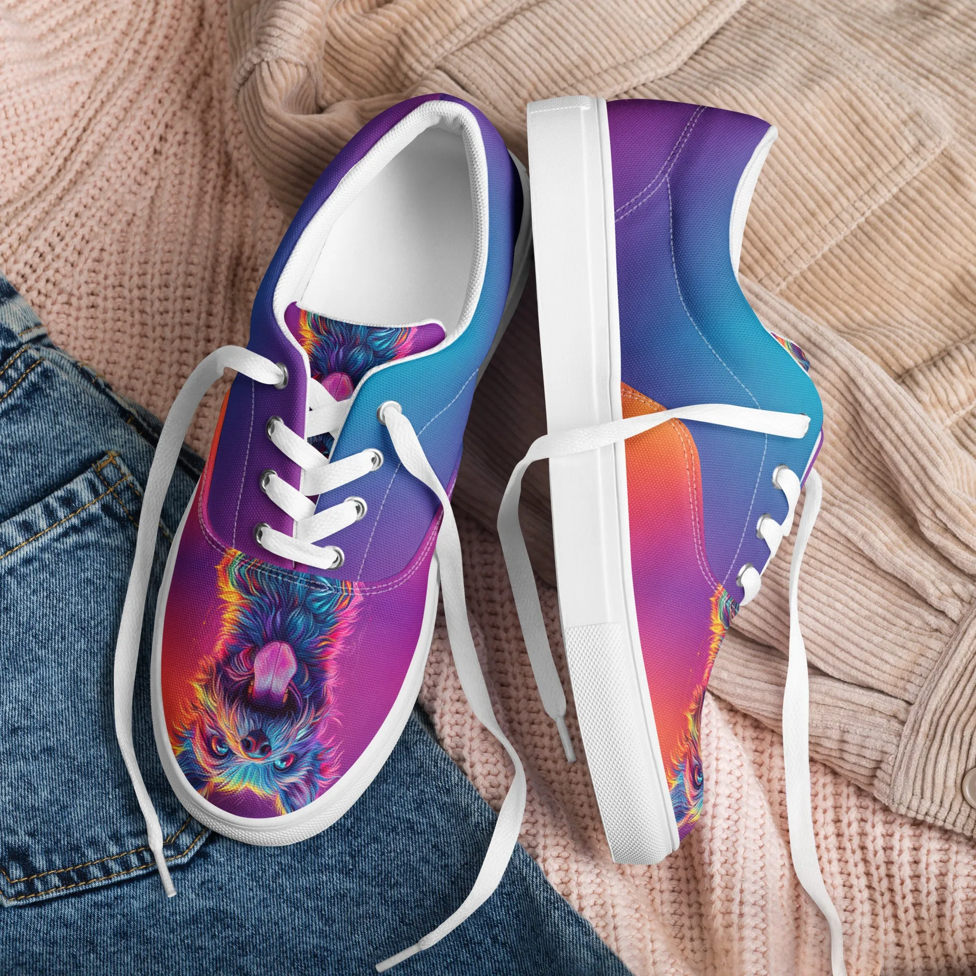 Playful Hues Women’s lace-up canvas shoes