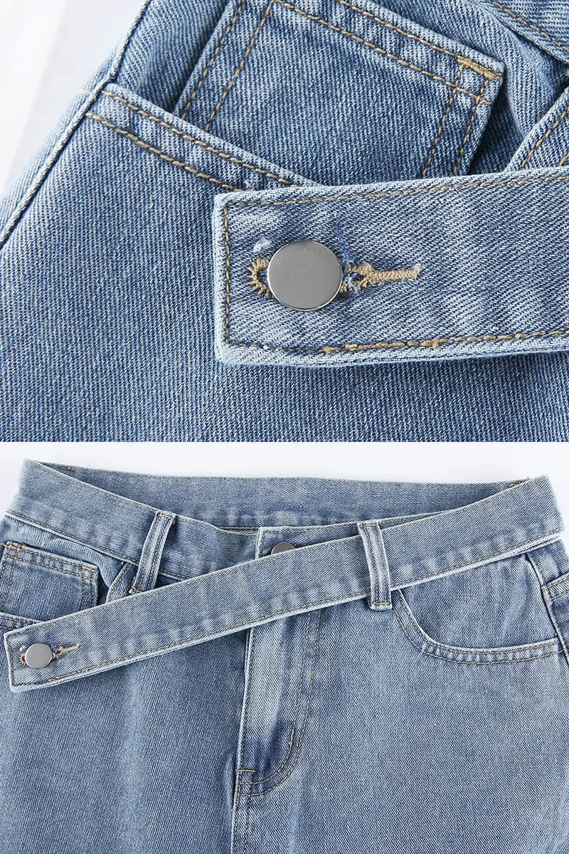 Women's featured sexy waist denim pants